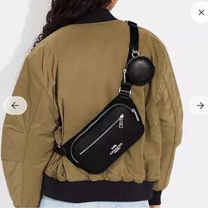 Coach Black Leather Belt Bag badlands FLR